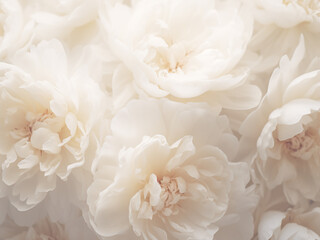 Soft pastel tones create a serene backdrop for a white peony flower