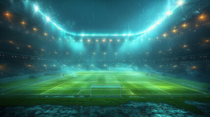 soccer stadium vivid colors with supporters,generative ai