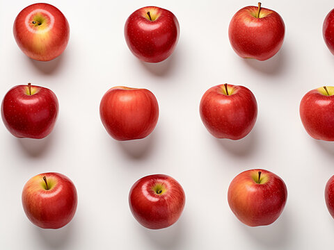 Apples form a border frame on a white background, emphasizing nutrition