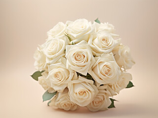 Obraz premium White roses arranged against a gentle pastel-colored backdrop