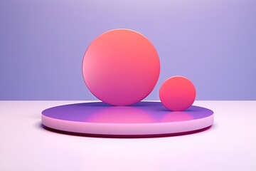 Pink and Purple Discs on a Vibrant Gradient Background