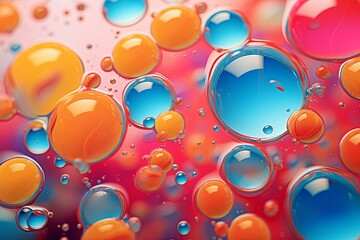 A vivid display of bubbles and drops, each encapsulating a burst of colors that blend into a euphoric abstract background.