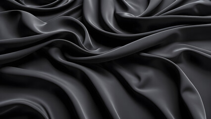 abstract 3d render black silk background