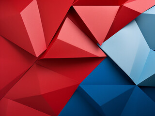 Obraz premium Geometric design crafted from vibrant red and blue paper
