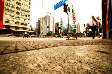 Calçada da Rua da Consolação cidade de São Paulo, Brasil. 