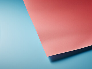 Template for promotional material, featuring drawn blue and red words on teal paper