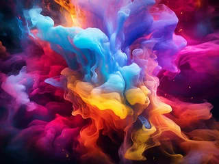 Foto op Canvas Journey through colors unfolds in an ethereal abstraction, a whirlwind of cosmic hues © Llama-World-studio