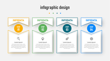 Creative template infographic design template. timeline with 4 steps, options. can be used for workflow diagram, info chart, web design. vector illustration.