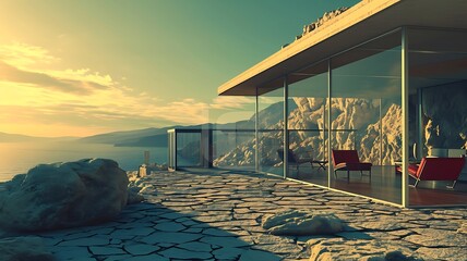 Sleek Seaside Haven: Modern Beachfront Mansion