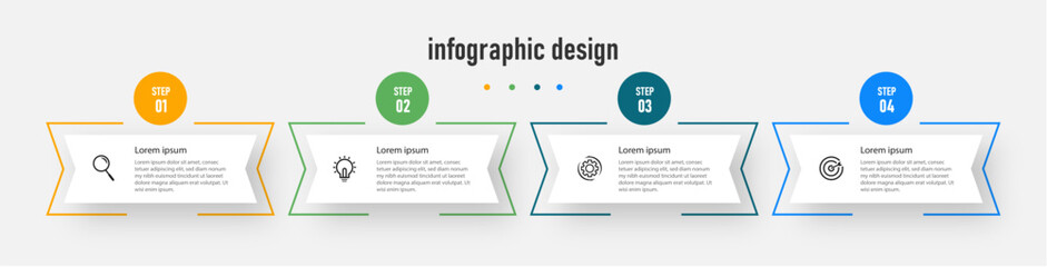 Creative template infographic design template. timeline with 4 steps, options. can be used for workflow diagram, info chart, web design. vector illustration.