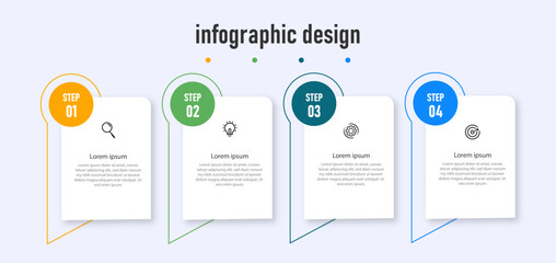 Obraz premium Creative template infographic design template. timeline with 4 steps, options. can be used for workflow diagram, info chart, web design. vector illustration.