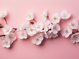 Naklejka premium White flowers arranged neatly on a white surface, perfect for flat lay photography