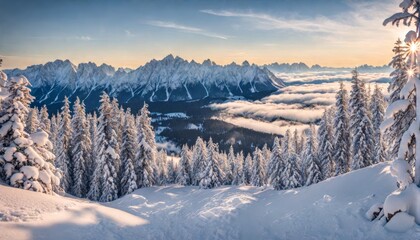 Fototapeta na wymiar Träumerische Winterlandschaft im Gebirge