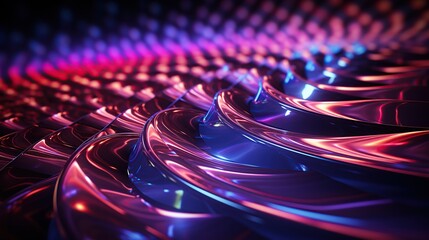 abstract fractal composition with glowing wavy shapes