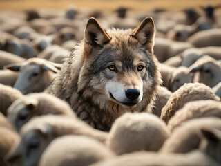 grey wolf canis lupus wolf, animal, dog, wild, wildlife, mammal, grey, predator, canis lupus, nature, gray, canine, fur, gray,Ai generated  - obrazy, fototapety, plakaty