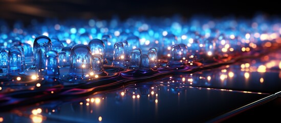 Fototapeta na wymiar Closeup of led lights on a black background.
