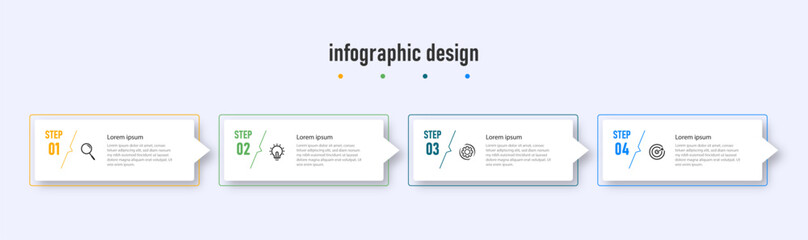 Creative template infographic design template. timeline with 4 steps, options. can be used for workflow diagram, info chart, web design. vector illustratio