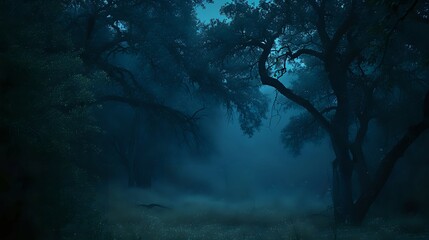 Whispering Pines: Moonlit Mystique./n - obrazy, fototapety, plakaty