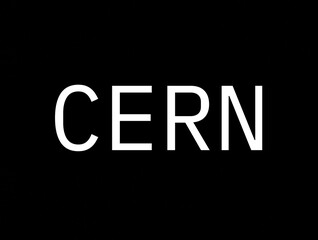 The word CERN in white capital letters on a black background