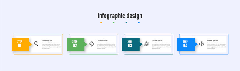 Creative template infographic design template. timeline with 4 steps, options. can be used for workflow diagram, info chart, web design. vector illustration.