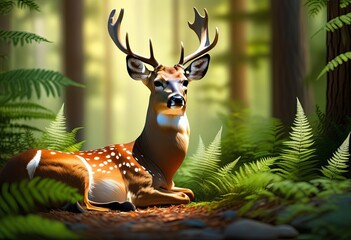 A Deer's Serene Haven in the Heart of the Forest