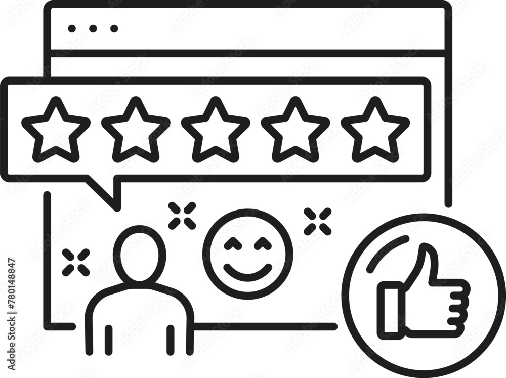 Poster quality website sem, search engine marketing vector icon of web page or site with ranking stars. cus