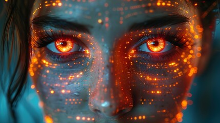 Technology Artificial intelligence (AI) and internet of things IOT concept. Data center background