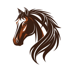 horse head silhouette isolated on transparent background