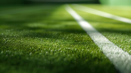 Closeup of grass tennis court Freshly cut grass on the tennis court