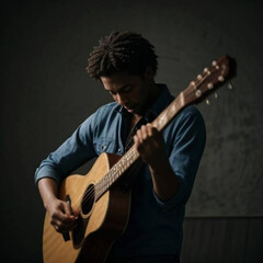 Obraz premium 기타, 기타 연주자, 뮤직, 음악가, 연주, 어쿠스틱, 남자, 사운드