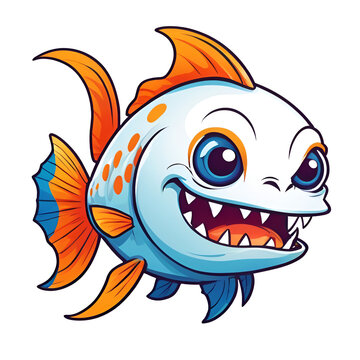Piranha Cartoon fish art
