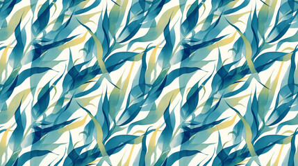 Wheatgrass waves, gentle breeze, seamless watercolor