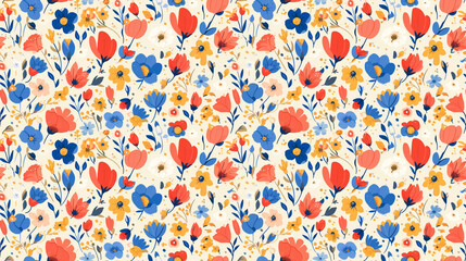 Garden Party,Cheerful, bright florals in a seamless gathering,
