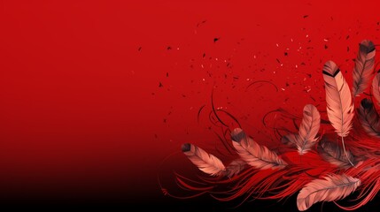 Delicate feathers blend with musical notes on a pale red background.
This captivating image text space is ideal for conveying themes of creativity, expression, and beauty in any art or design project