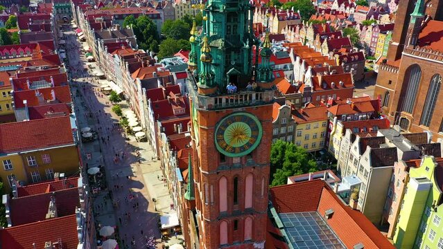 Aerial view of the Museum of Gdansk - Main Town Hall