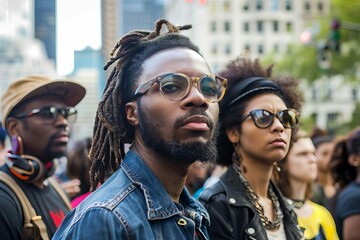 African American Protestors Fighting Against Racial Discrimination, Black Lives Matter - obrazy, fototapety, plakaty
