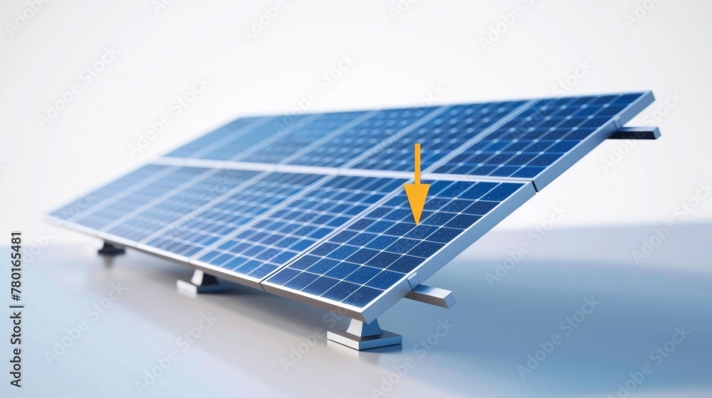 Poster this is followed by a closeup image of a solar panel with a small arrow pointing to it indicating th