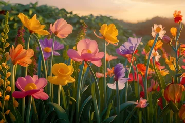  field of tulips against blue sky © Usama