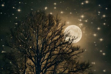 Fototapeta na wymiar moon over the forest