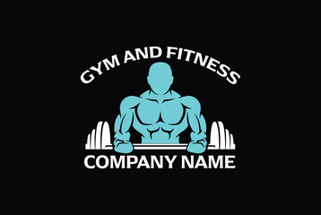 bodybuilder Gym fitness logo , bodybuilder illustration