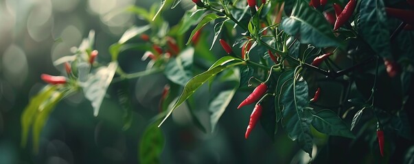 close up view of hot chili tree - Powered by Adobe