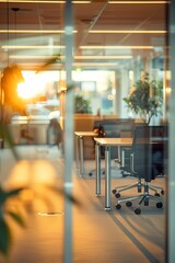 Blurred office wit bokeh effect  background business center building wallpaper, background 