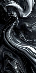 Modern Abstract wave silk fabric textured gradient background, wallpaper with color theme of Smooth glossy black