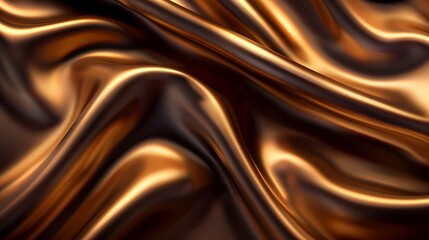 Modern Abstract wave old satin fabric textured gradient background, wallpaper with color theme of dark caramel 