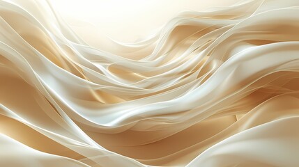 Aesthetic abstract Sleek thin modern luxurious beige fabric wave background for cosmetic and advertising