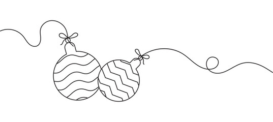 Christmas ball line art style with transparent background, line art isolated vector illustration
