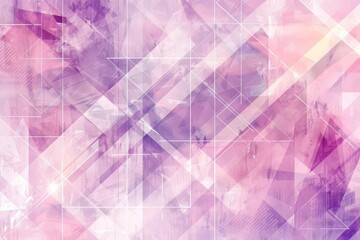 Light Purple and Pink Abstract Geometric Background with Triangles, Squares, Lines, and Stripes