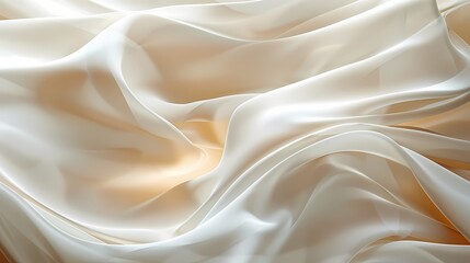 Obraz premium Modern Abstract wave silk fabric textured gradient background, wallpaper with color theme of Ivory white beige gold