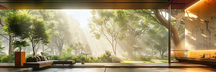 Garden View Through a Bright Window, Inviting the Outside In and Blending Natural Beauty with Home Comfort