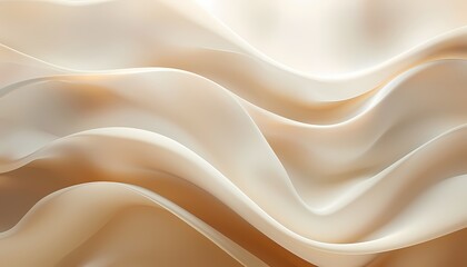 Obraz premium Modern Abstract wave silk fabric textured gradient background, wallpaper with color theme of Ivory white beige gold
